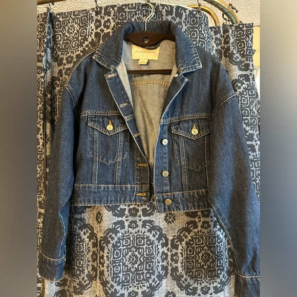 Like New Pilcrow and the letterpress extra small cropped jean jacket - Picture 1 of 8